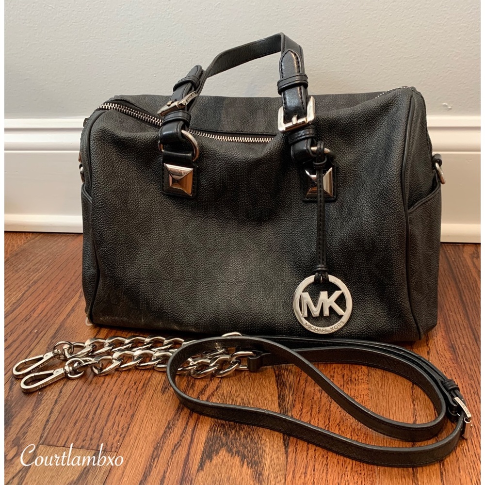 Michael Kors Grayson black monogram satchel